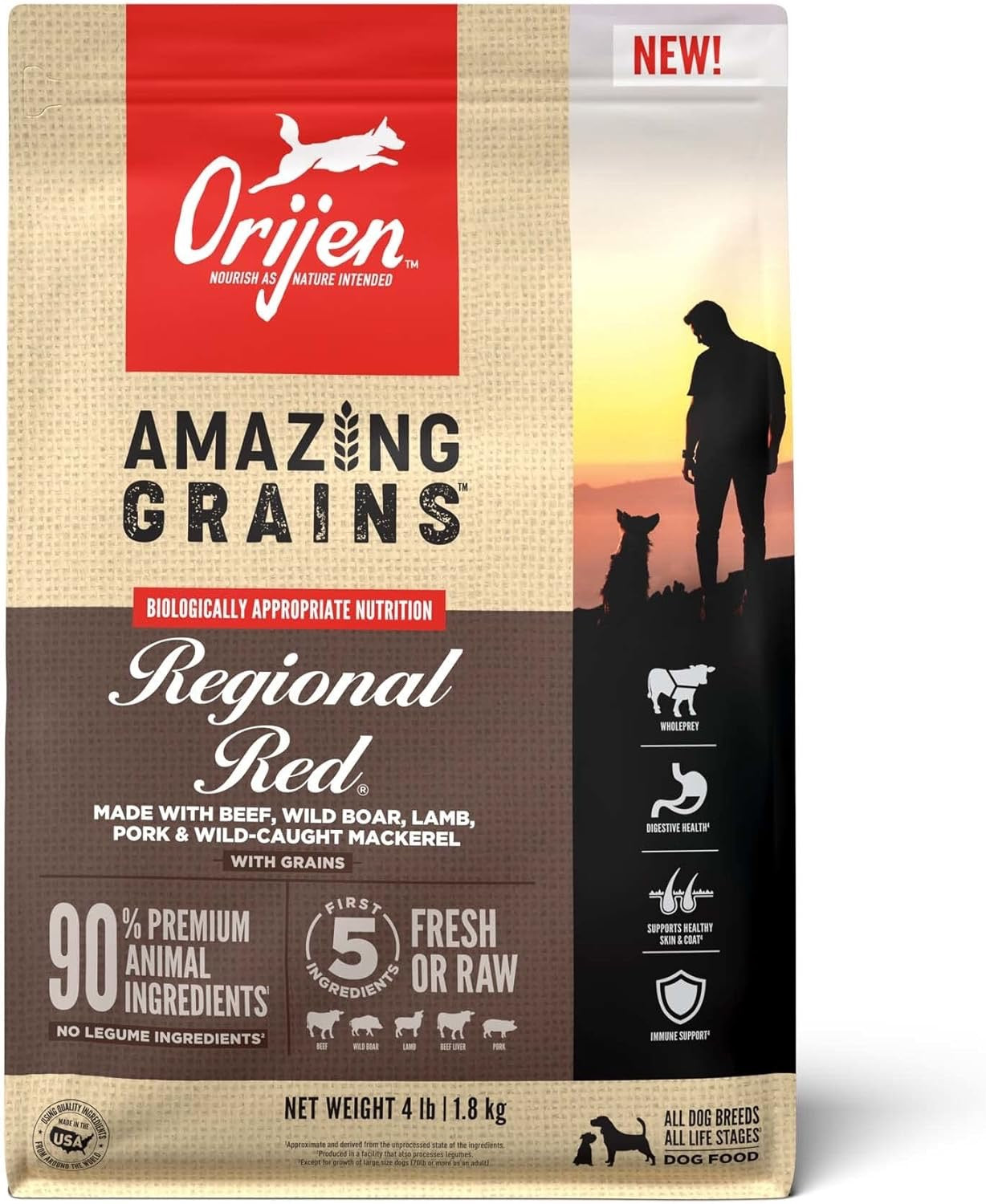 Orijen Amazing Grains Regional Red Dry Dog Food