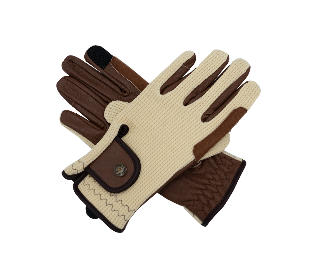 Riding Gloves, Ivory & Cognac