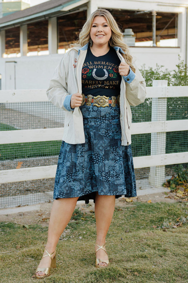 Denim Rose Skirt