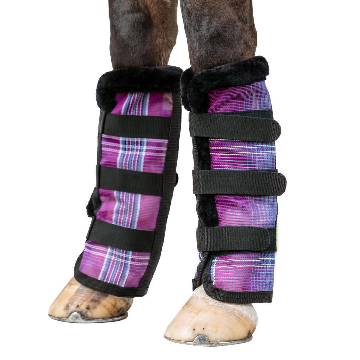 Horse Fly Boots with Fleece Trim - Set of 2 - 73% UV + Fly Protection