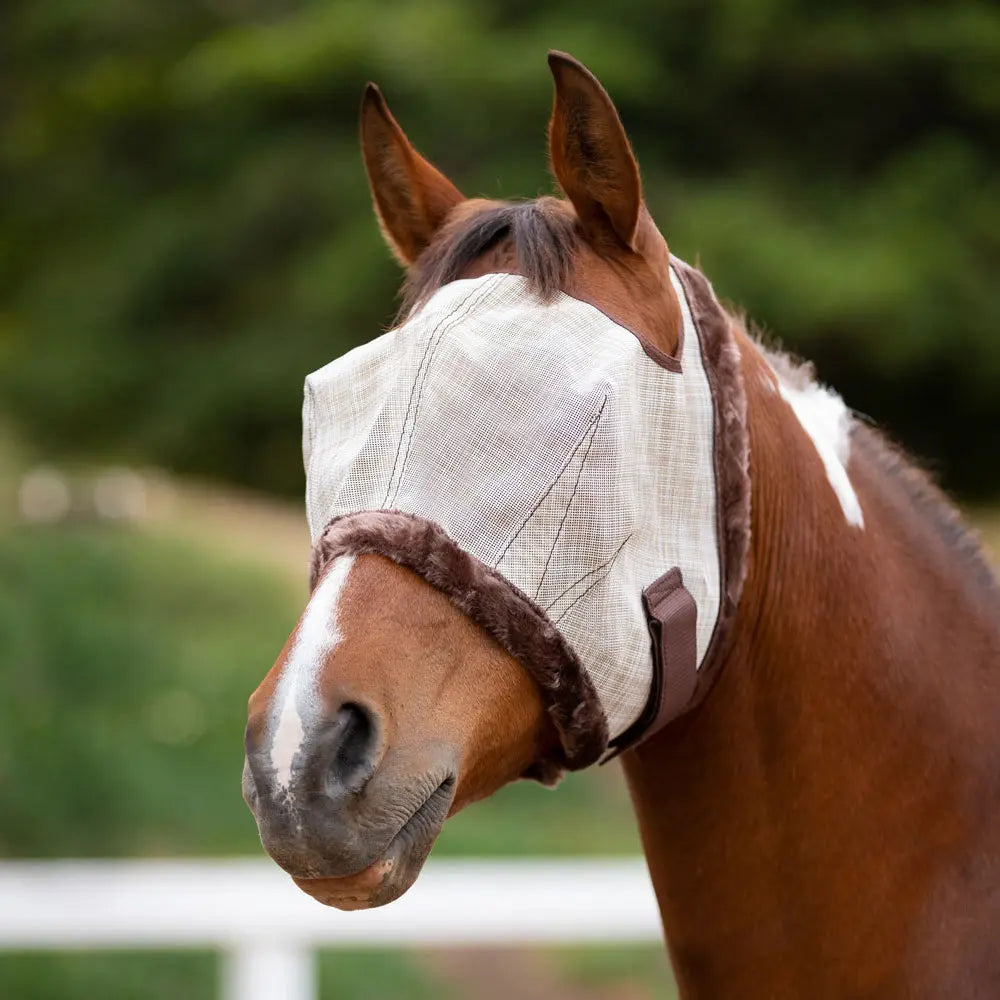 Fly Mask with Fleece Trim & 73% UV Protection - Open Top Design