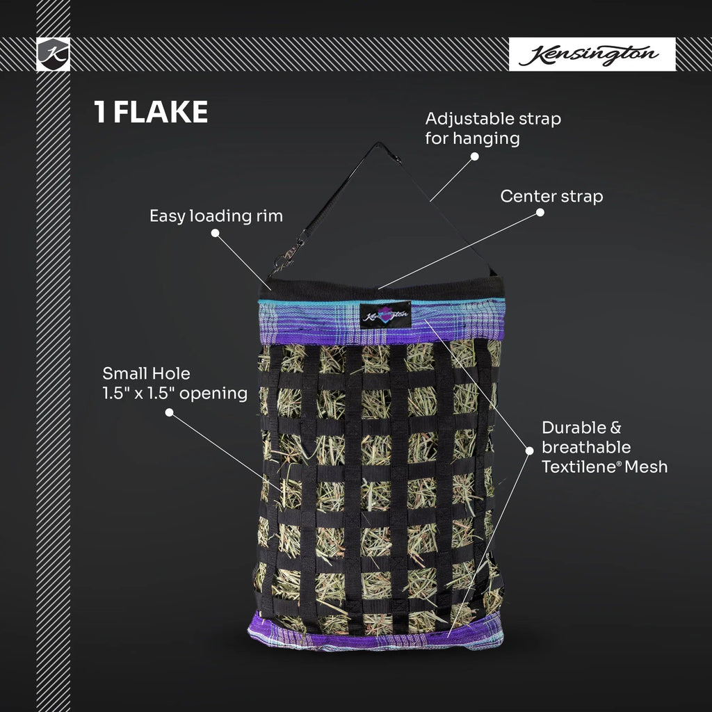 Slow Feed Hay Bag with Easy Load Rim - 1 Flake Capacity