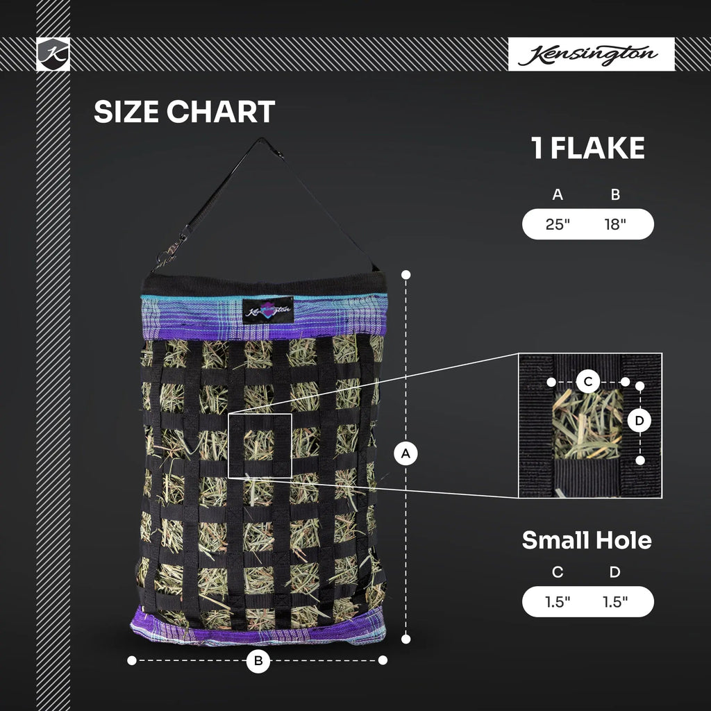Slow Feed Hay Bag with Easy Load Rim - 1 Flake Capacity