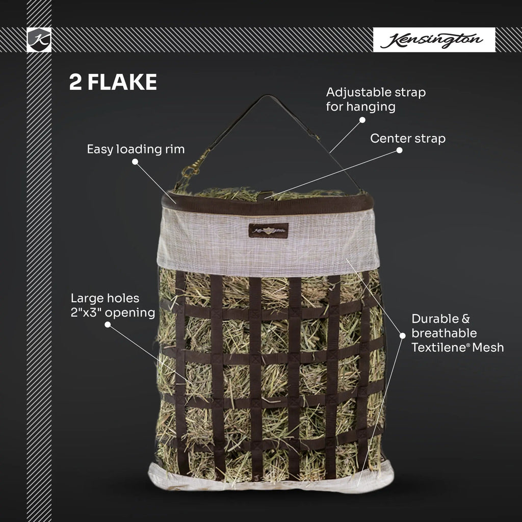 Slow Feed Hay Bag with Easy Load Rim - 2 Flake Capacity