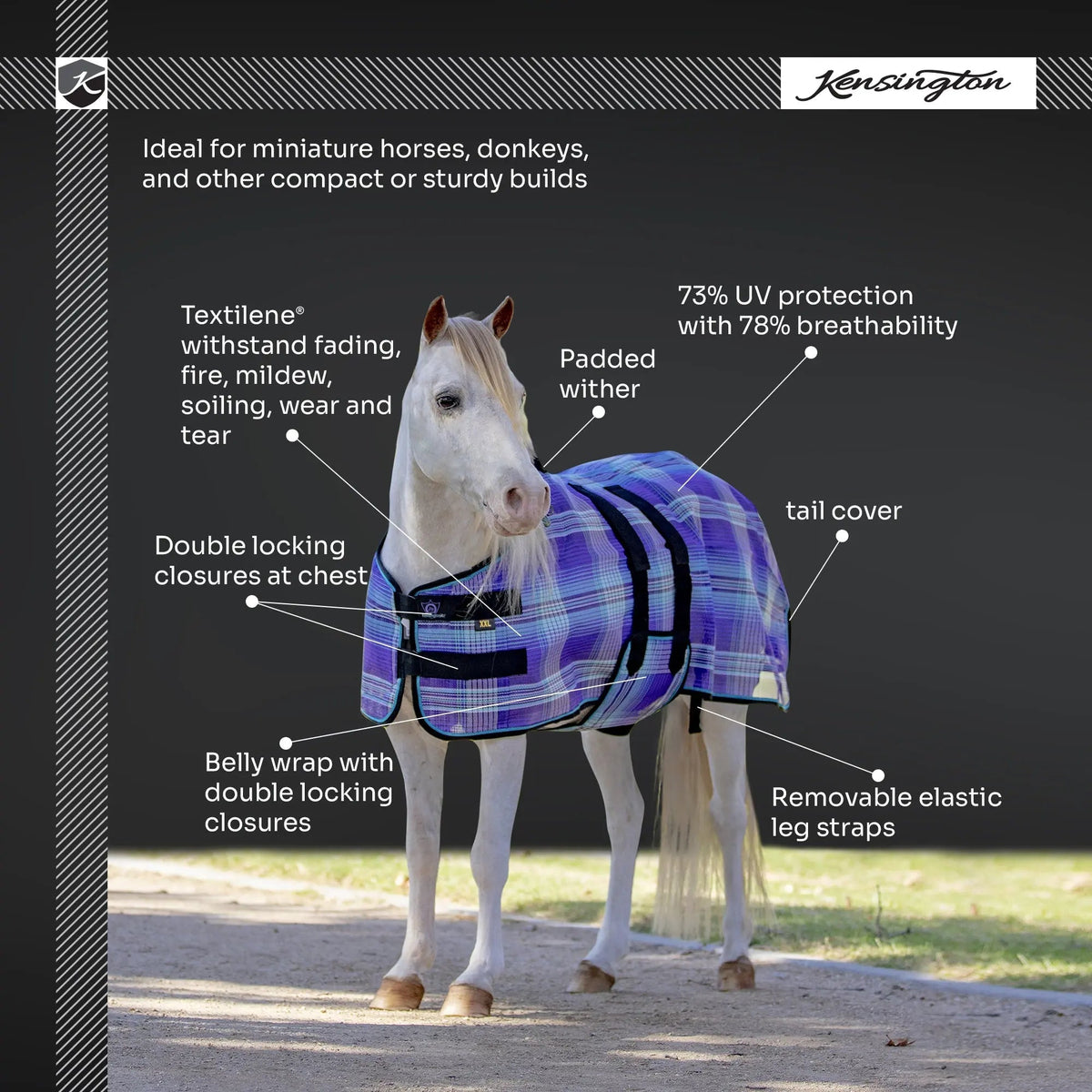 Mini Protective Fly Sheet with Belly Band - 73% UV Protection