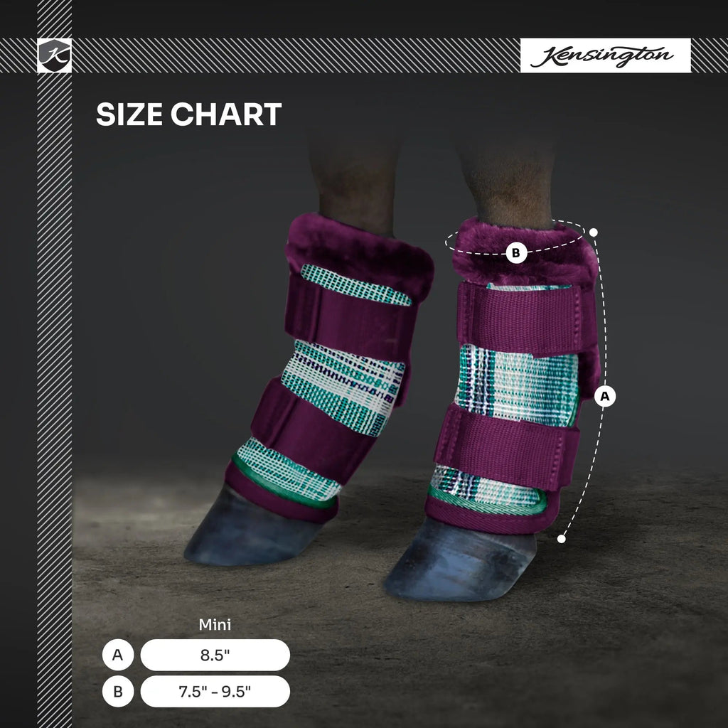 Mini Fly Boots with Fleece Trim - Set of 4 - 73% UV + Fly Protection