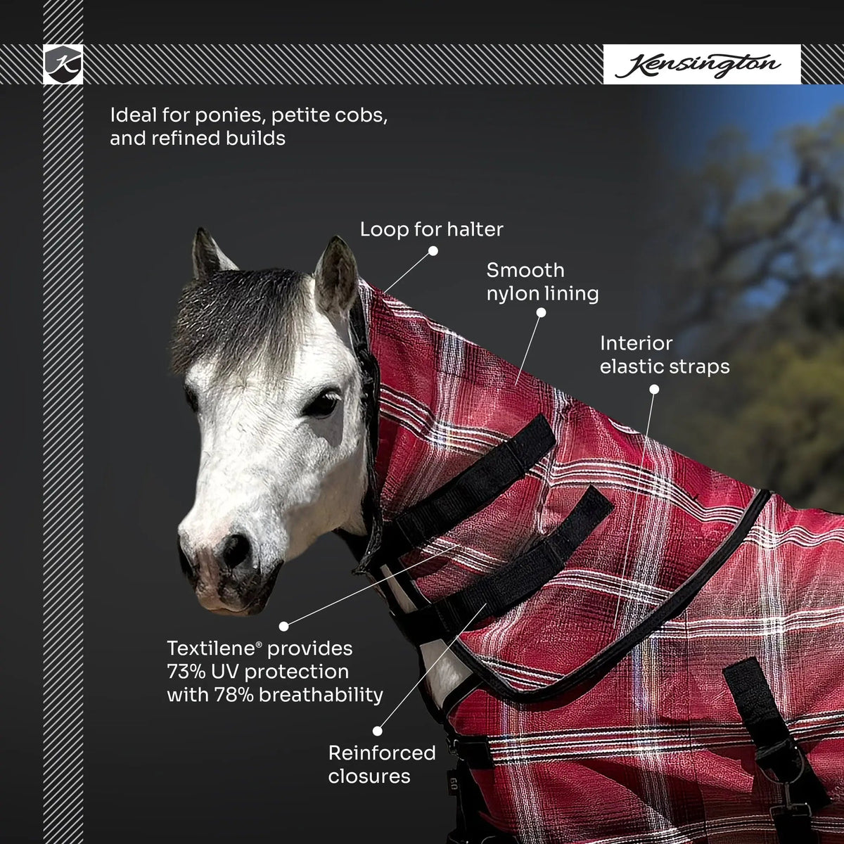 Pony Protective Neck Cover - Pairs with Fly Sheet - 73% UV Blocking