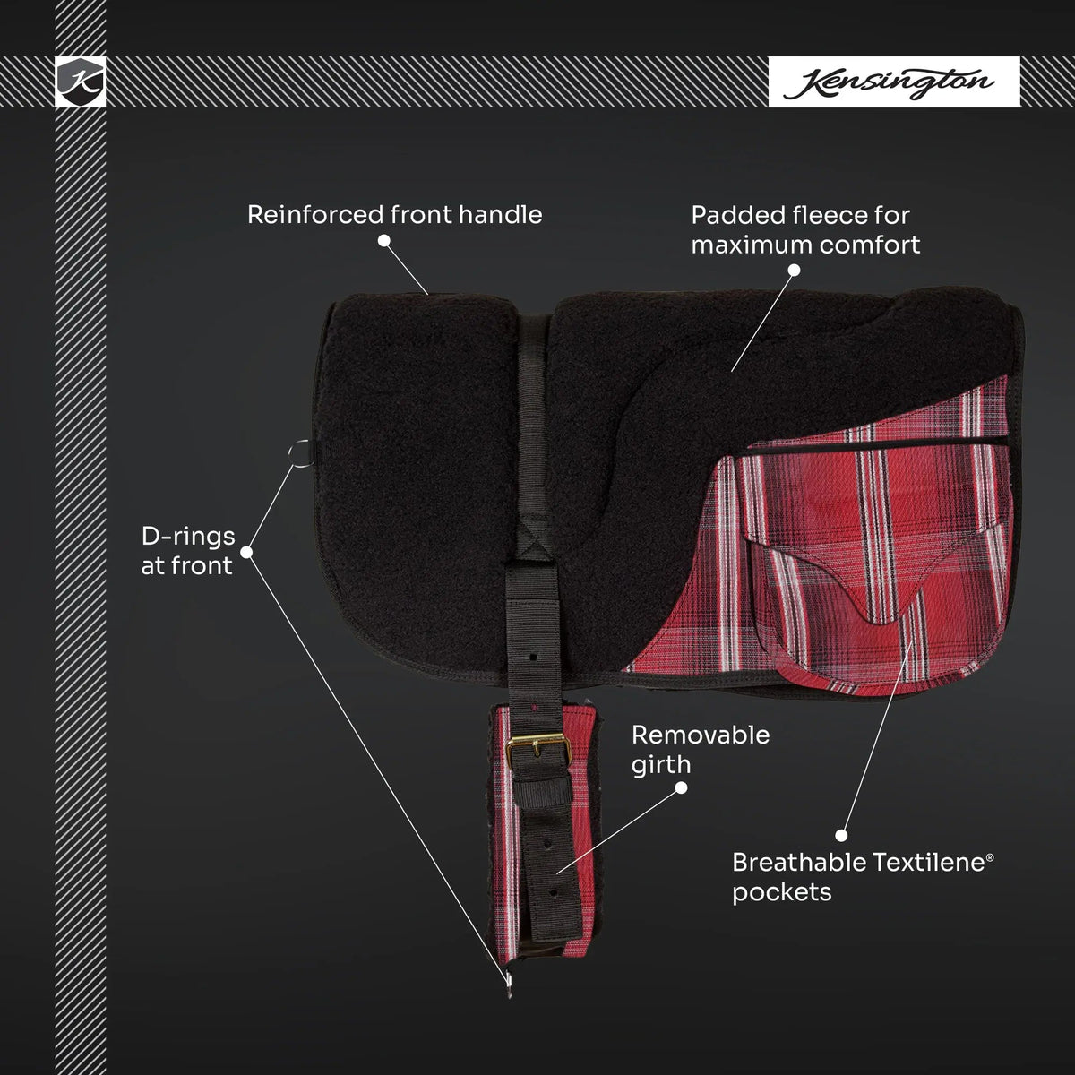 Plush Fleece Bareback Pad with Pockets - Comfort & Convenience