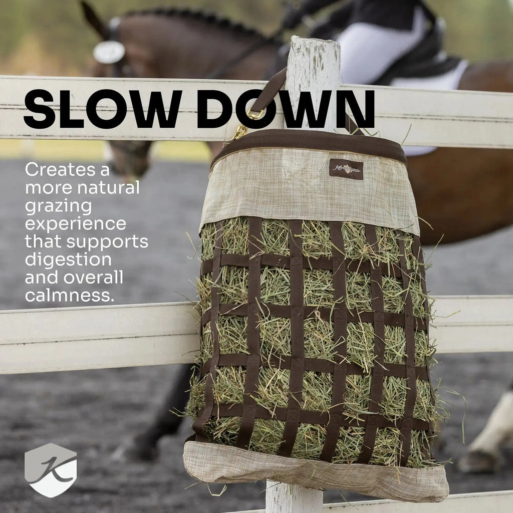 Slow Feed Hay Bag with Easy Load Rim - 1 Flake Capacity