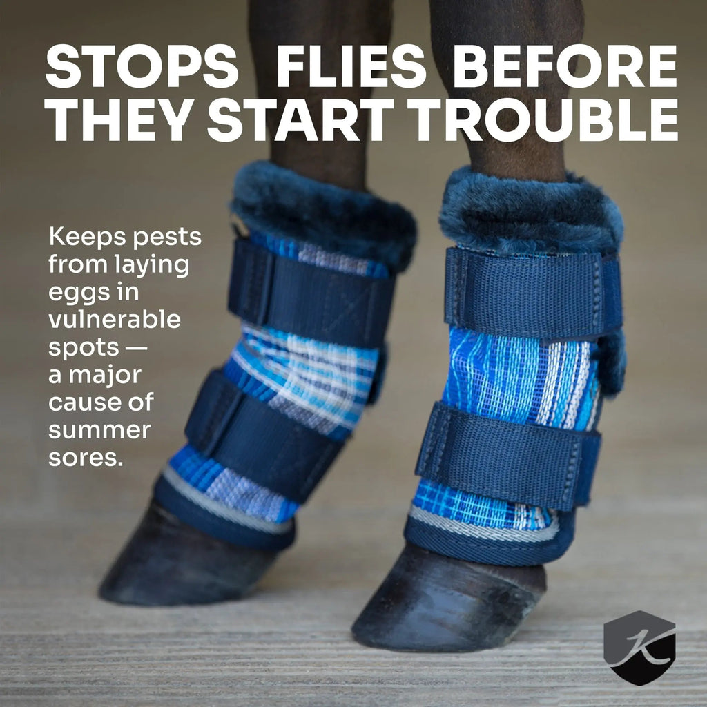 Mini Fly Boots with Fleece Trim - Set of 4 - 73% UV + Fly Protection