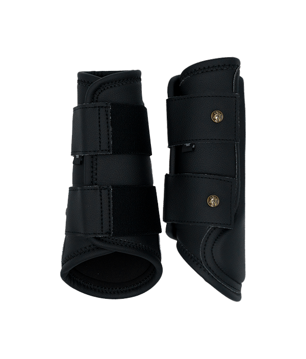 Leatherette Splint Boots, Black