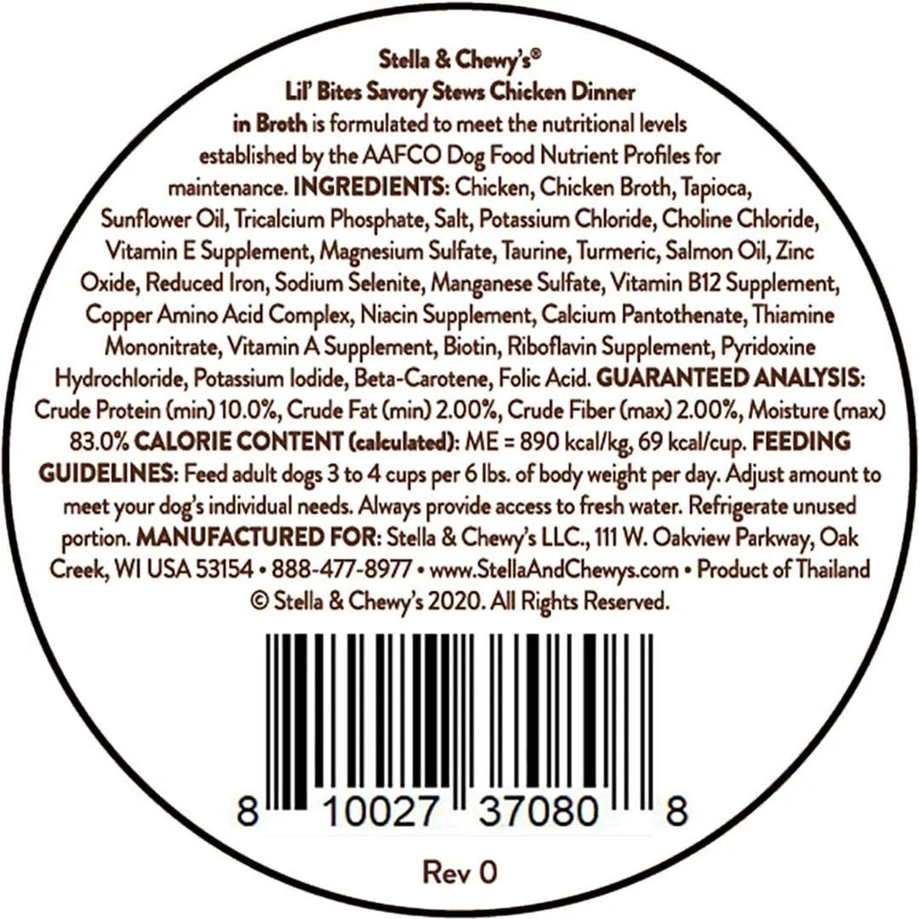 Stella & Chewy’s Lil Bites Stew Chicken Dog Food (2.7oz)