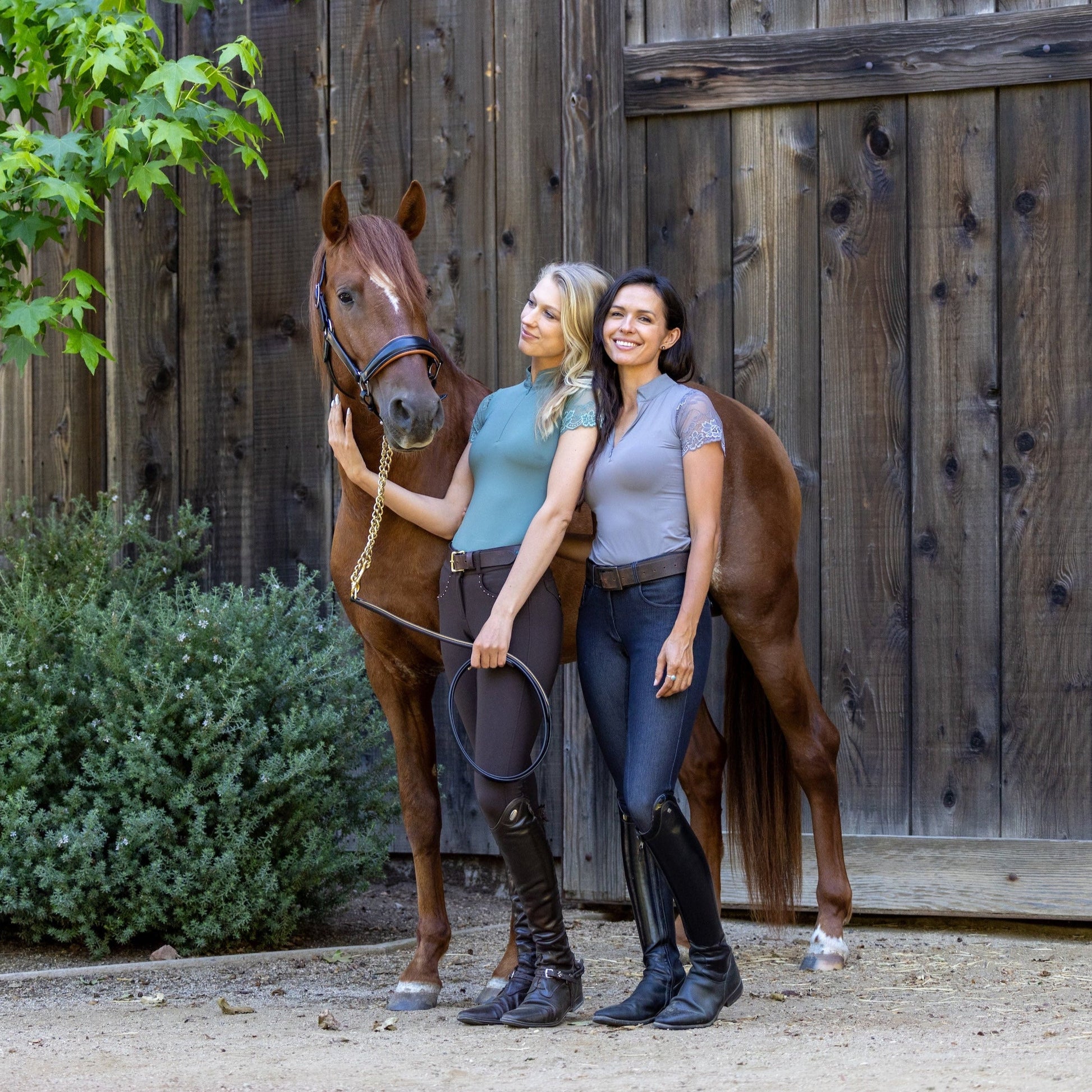 Tara Short Sleeve Lace Competition Shirt - Sage Green