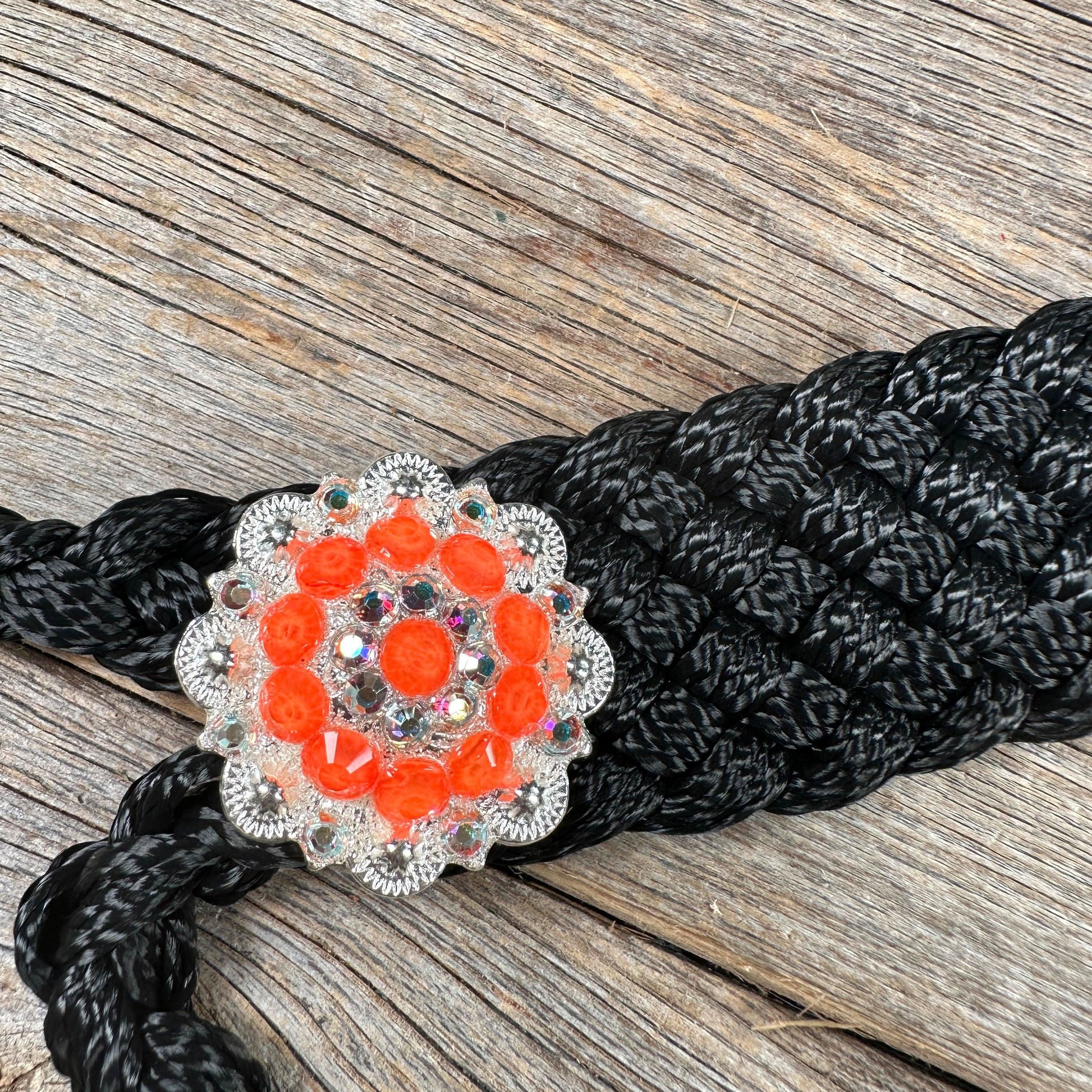 Black and Neon Orange Mule Tape Halter -  #MT118