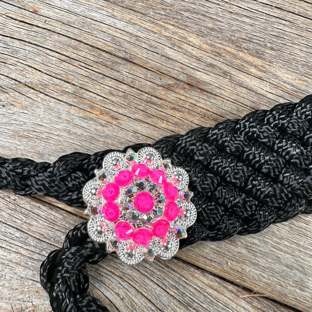 Black and Neon Pink Mule Tape Halter -  #MT120