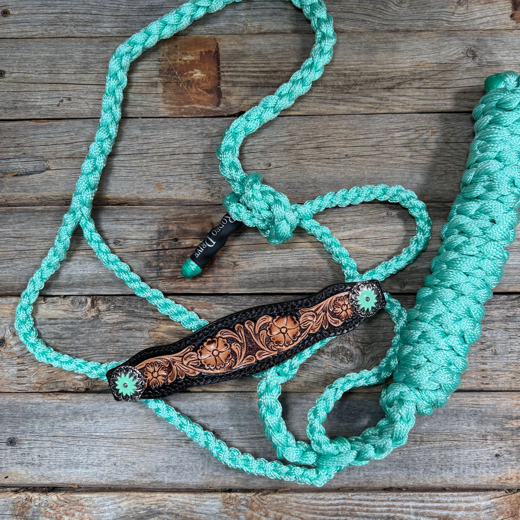 Seafoam Mule Tape Halter - Floral and Western #MT256