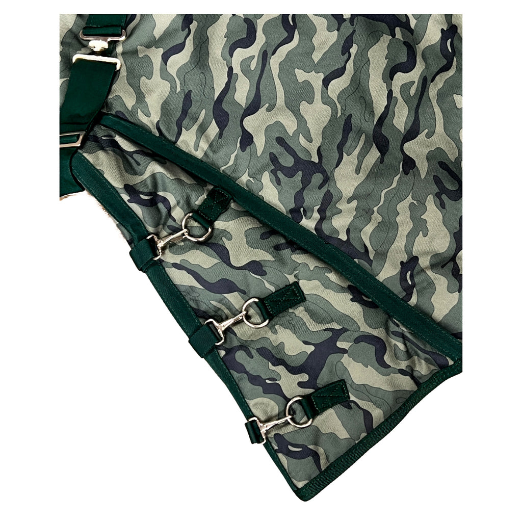 AJ Tack 1200D Waterproof Turnout Horse Blanket with Hood - Camouflage