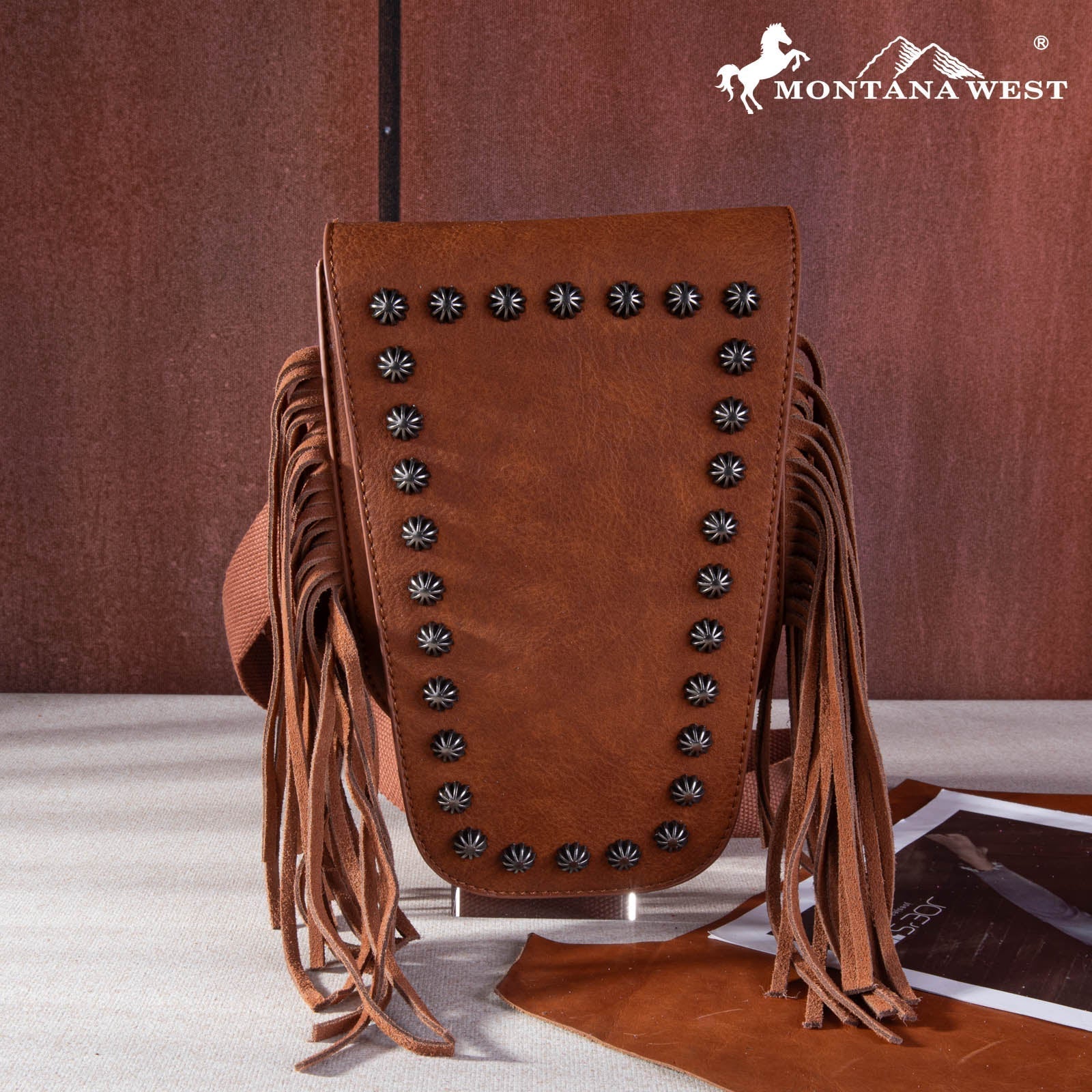 Montana West Coffee Fringe Convertible Belt Bag & Sling Bag
