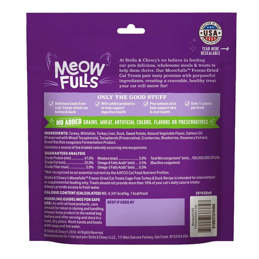 Stella & Chewy's Freeze Dried Turkey & Duck Cat Treat (1.5oz)