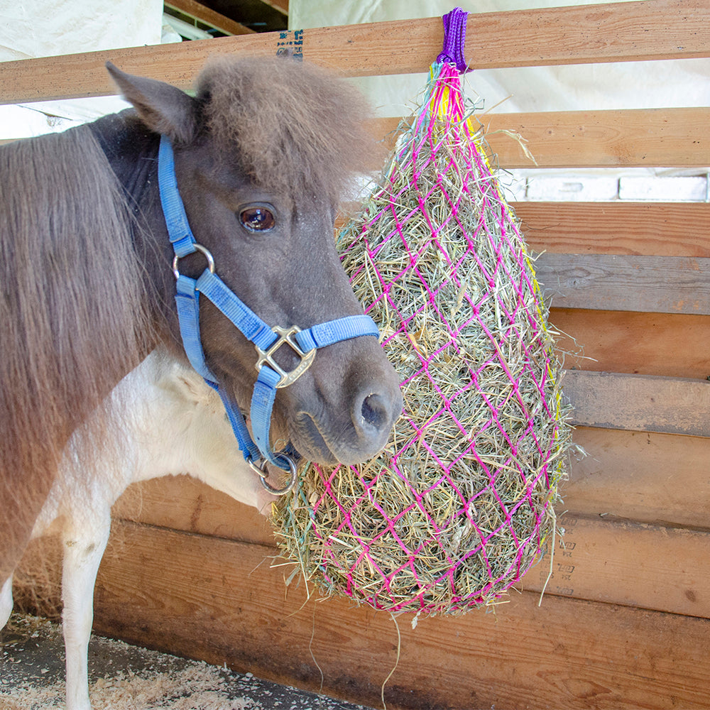 Derby Originals 42” Cotton Candy Slow Feed Hanging Hay Net for Horses