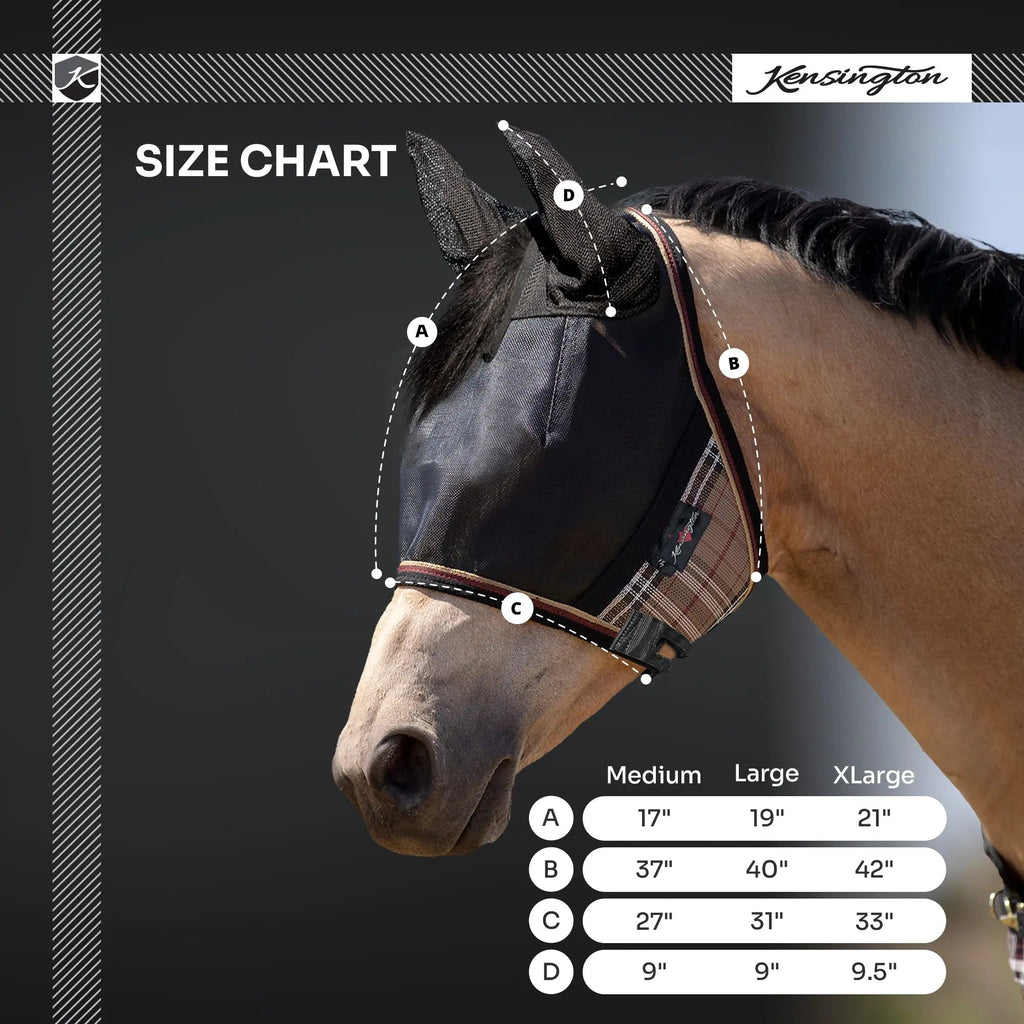 UViator CatchMask Fly Mask with Ears & 90% UV Protection