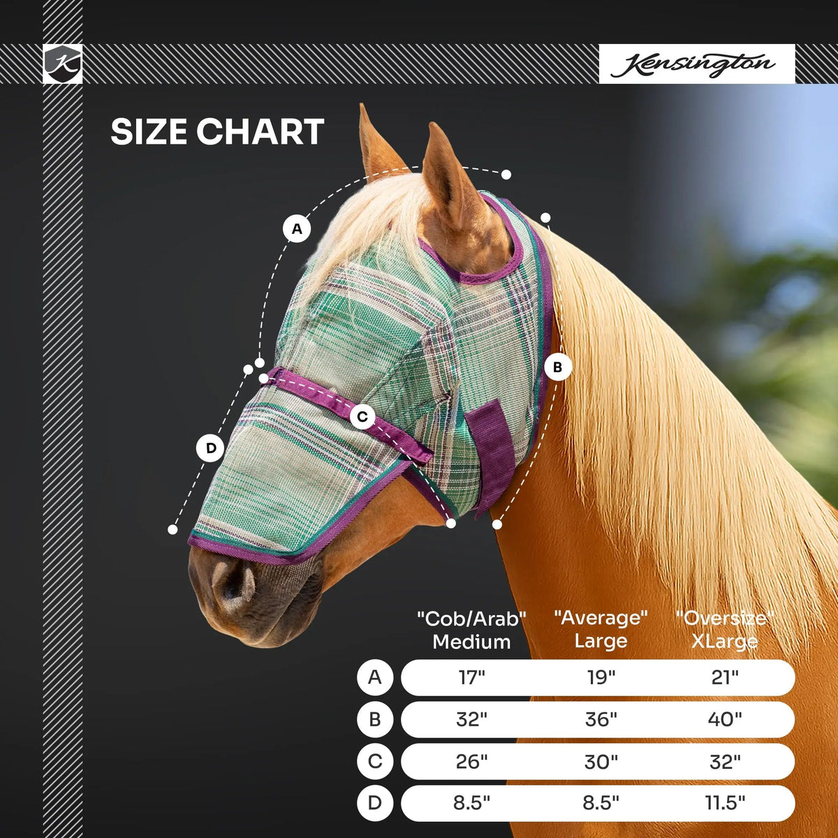 Fly Mask with Nose & 73% UV Protection - Open Top Design