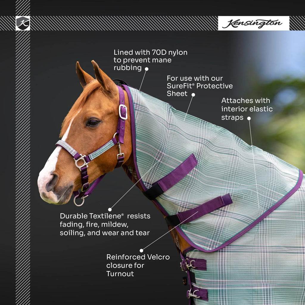 Horse Protective Neck Cover - Pairs with Fly Sheet - 73% UV Blocking