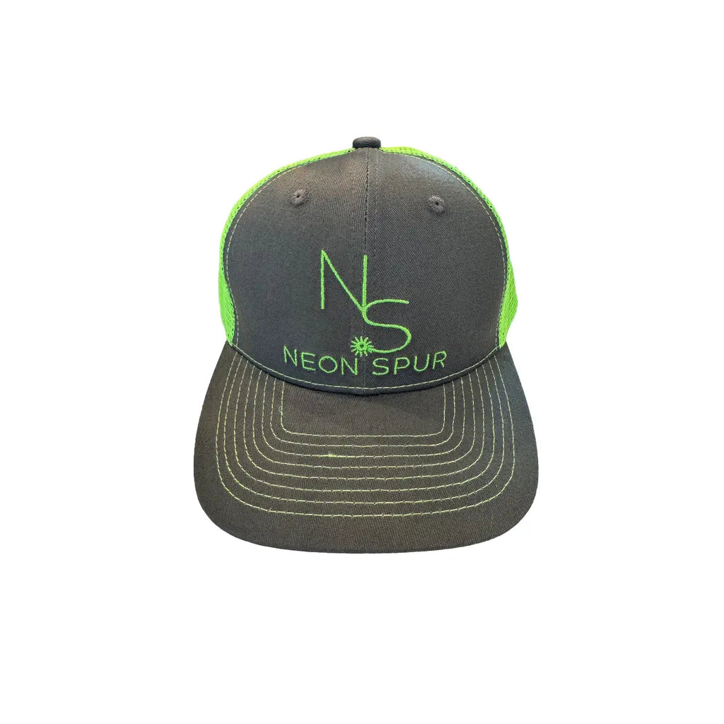 Neon Spur Emblem Lime and Gray Trucker Hat
