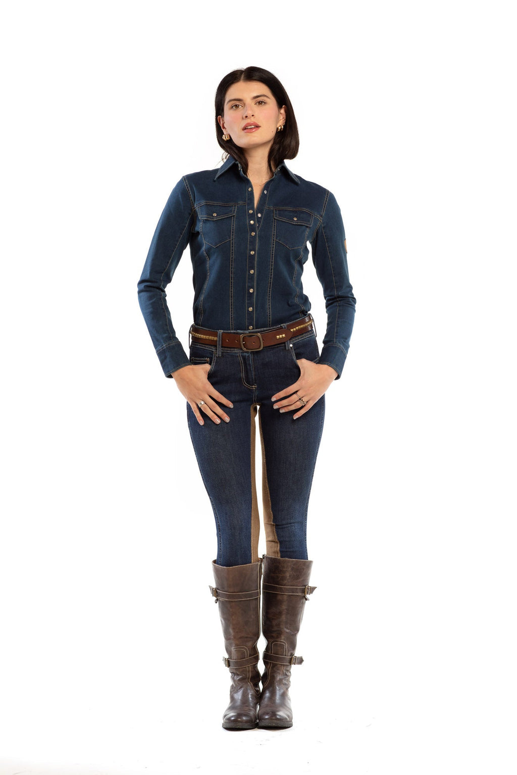 NEW Equestrian Jean - Full Seat with Cell Phone Pocket | 4-way stretch - Vintage Wash