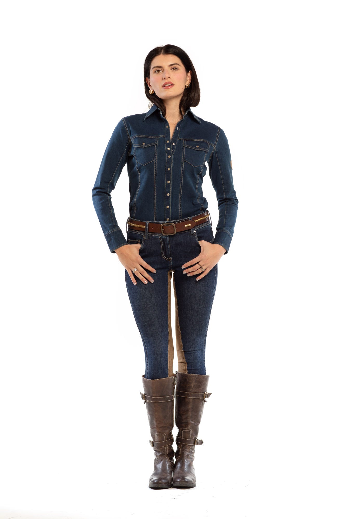NEW Equestrian Jean - Full Seat with Cell Phone Pocket | 4-way stretch - Vintage Wash