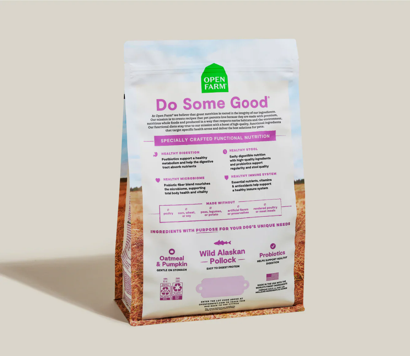 Open Farm Pollock & Oatmeal Digestive Health Dry Dog Food