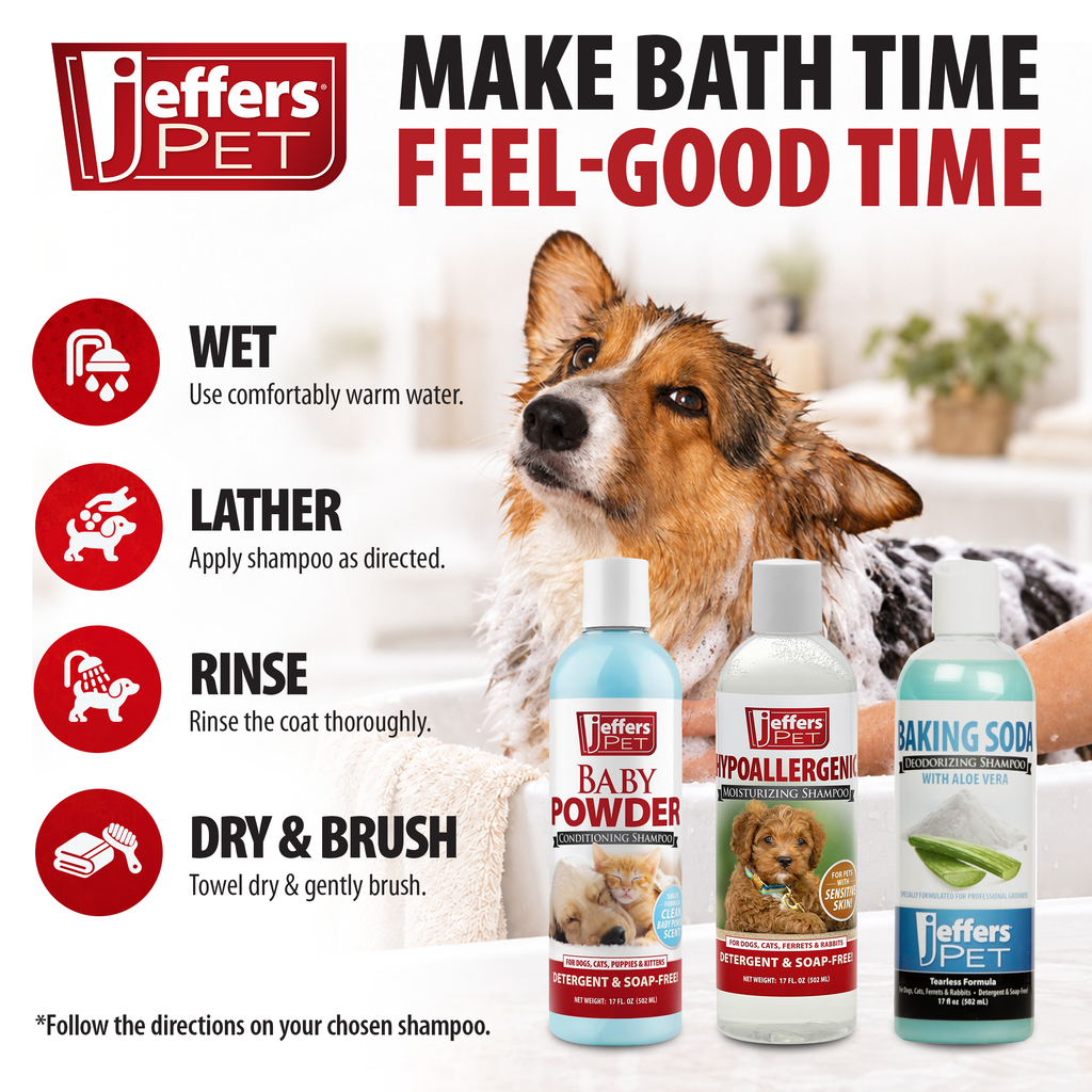 Jeffers Pet Baby Powder Tearless Conditioning Shampoo for Puppies and Kittens