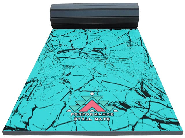 Portable Stall Mat Turquoise Stone Design 5x10