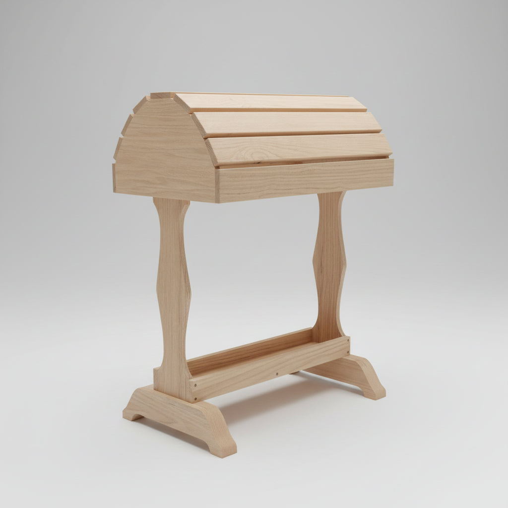 Classic Oak Saddle Stand with Graceful Curved Legs / Free Shipping