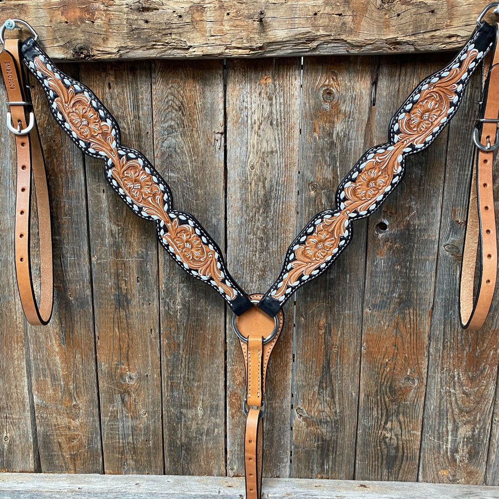 Floral Tooled Buckstitch Breastcollar