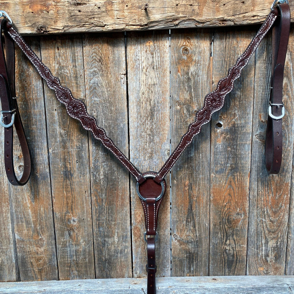 Floral Scalloped Dark Oil Breastcollar