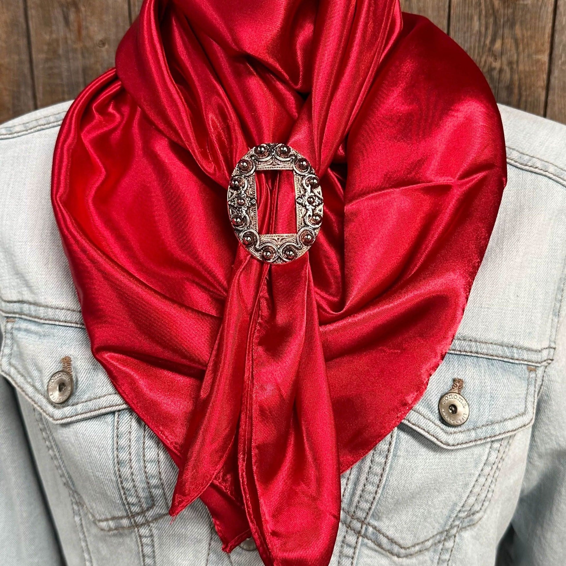 35X35" Solid Electric Red Wild Rag / Scarf - W184B Slide WRSC10I