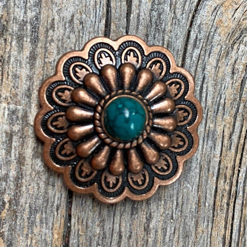 Copper Turquoise Concho 1.5" W103L