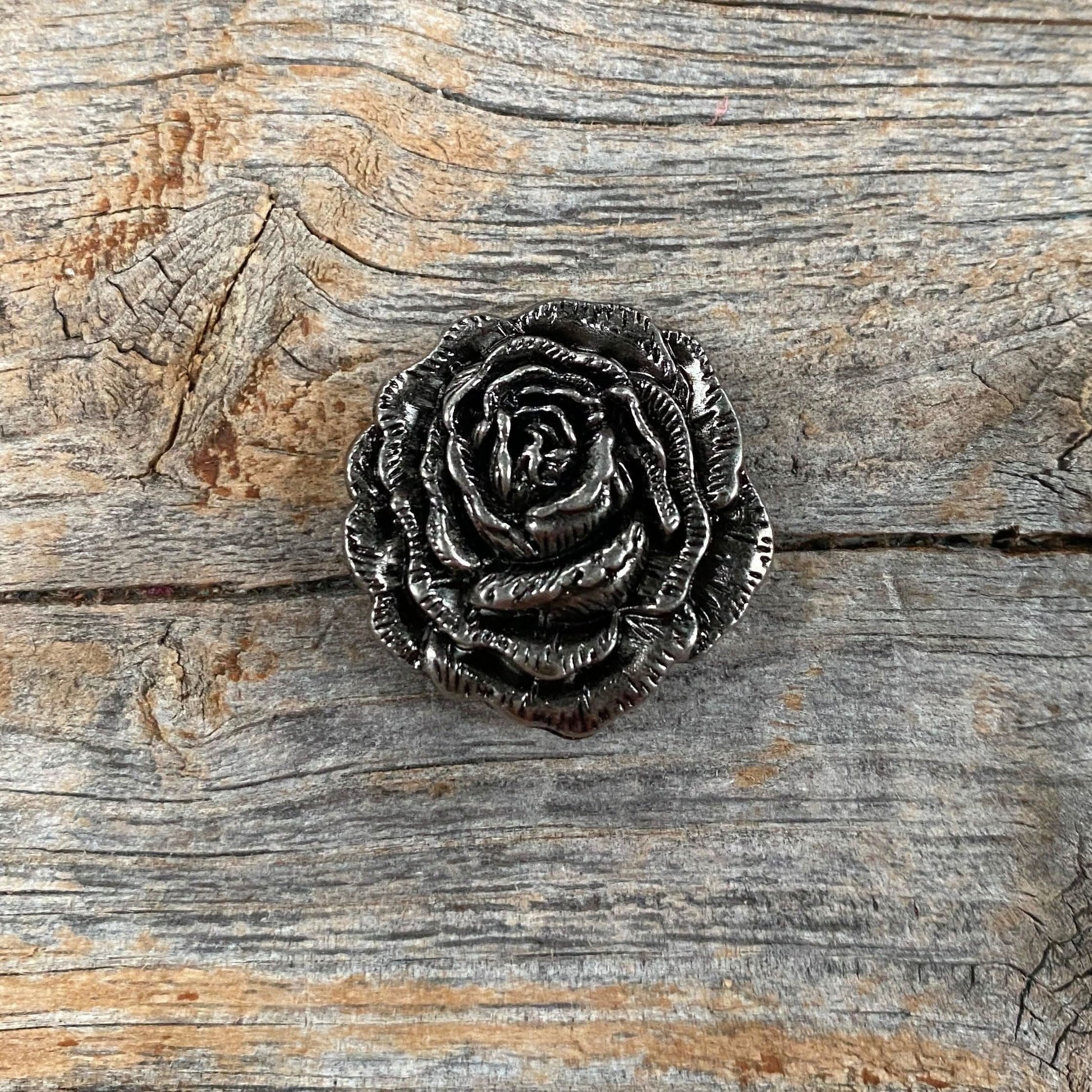 Antique Silver Rose Concho 1.5"  W108AL
