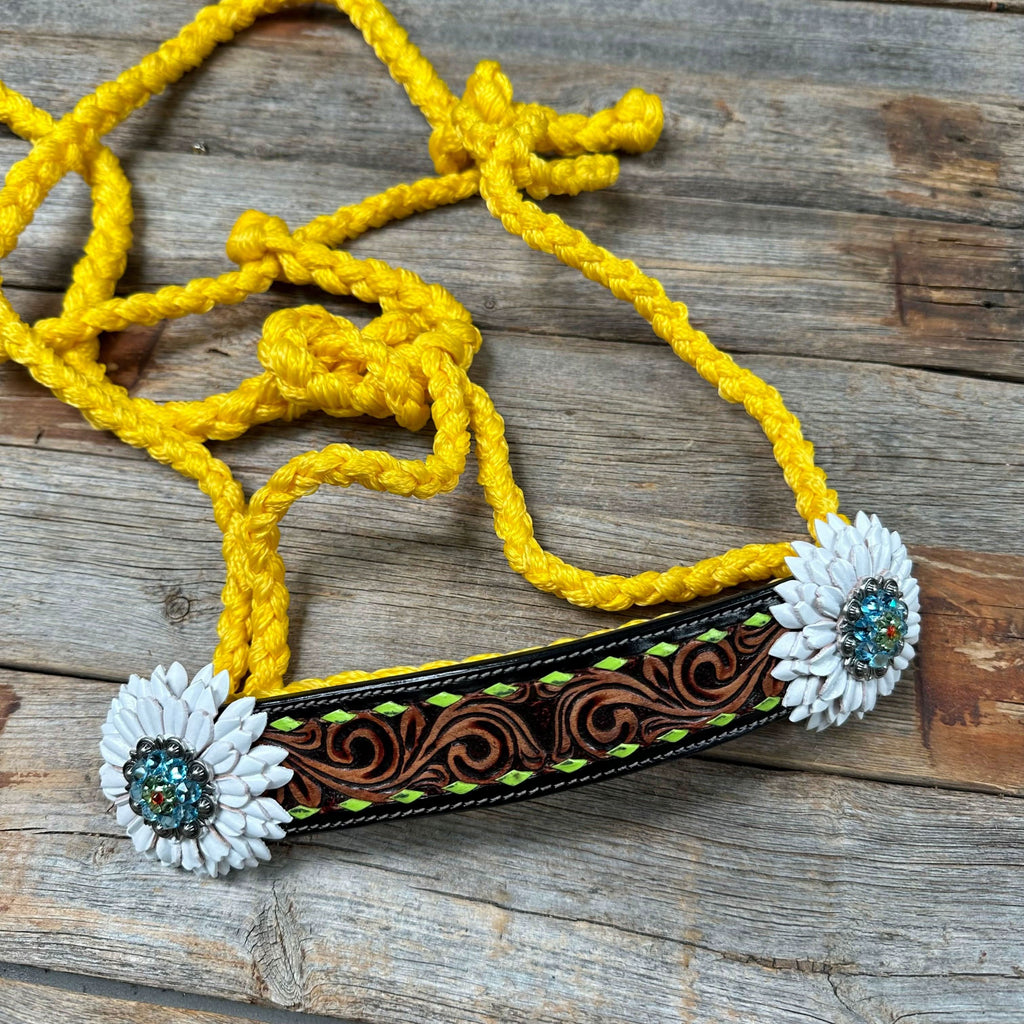 Yellow Mule Tape Halter - White and Lime #MT213