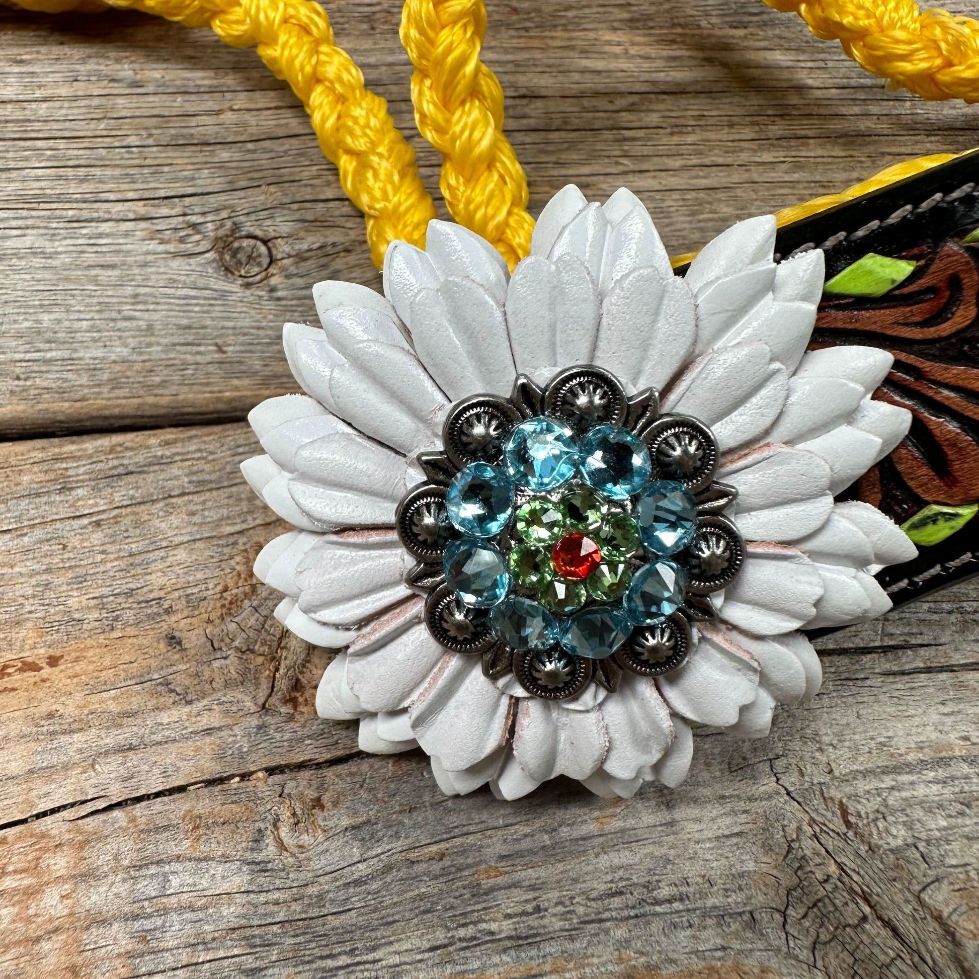 Yellow Mule Tape Halter - White and Lime #MT213