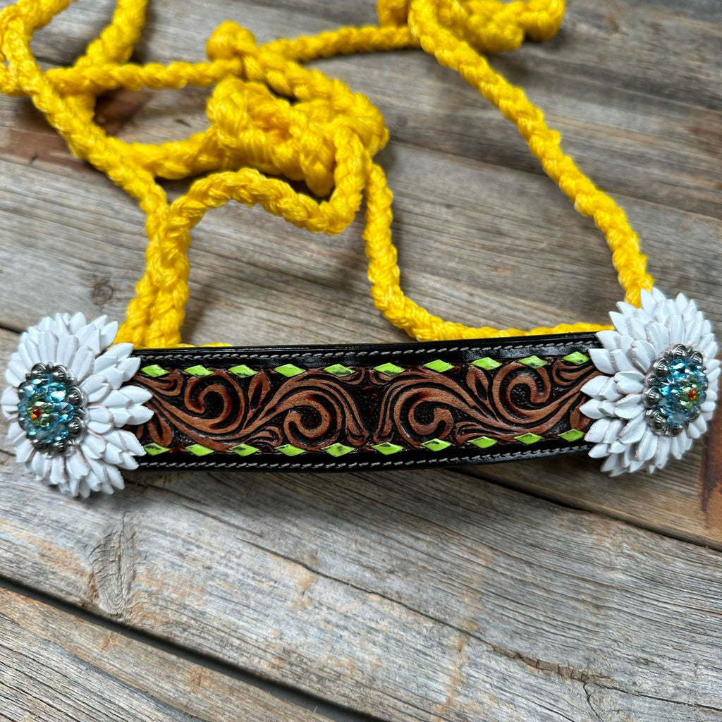 Yellow Mule Tape Halter - White and Lime #MT213