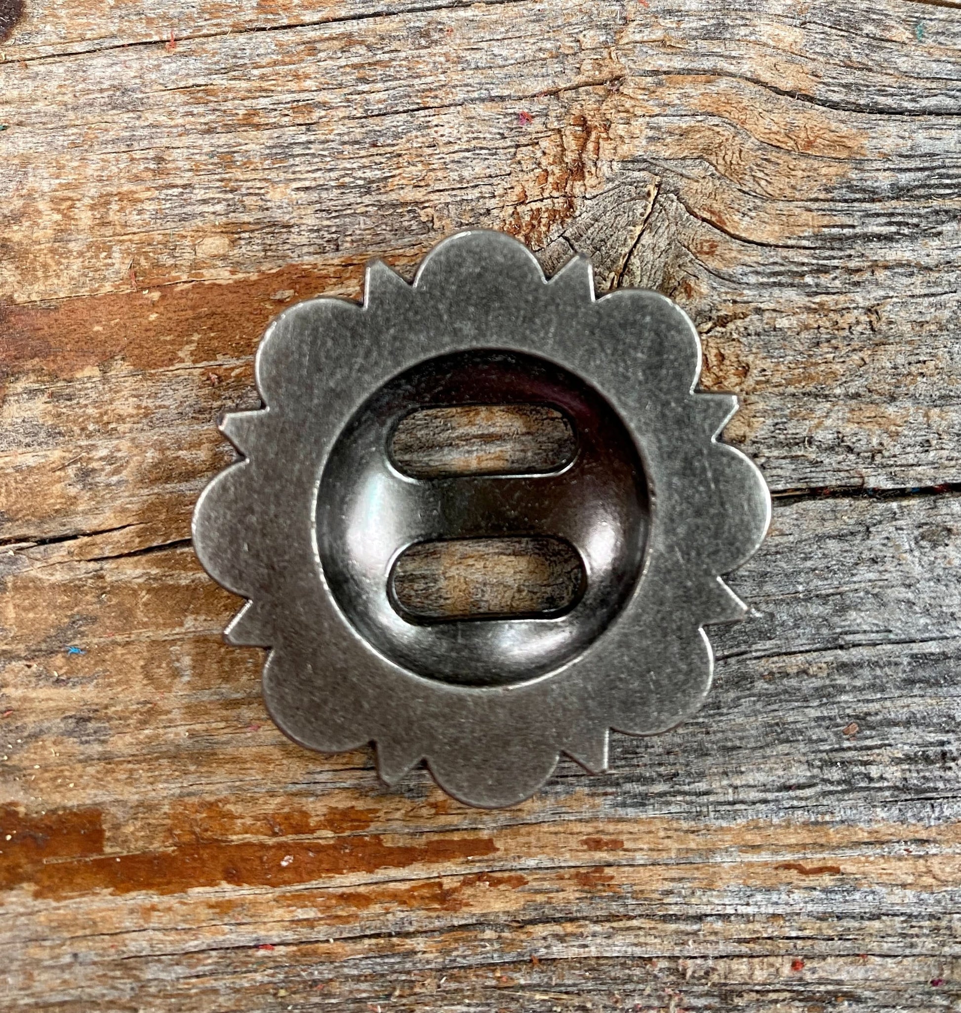 Antique Silver Berry Slotted Concho 1.5" W173L