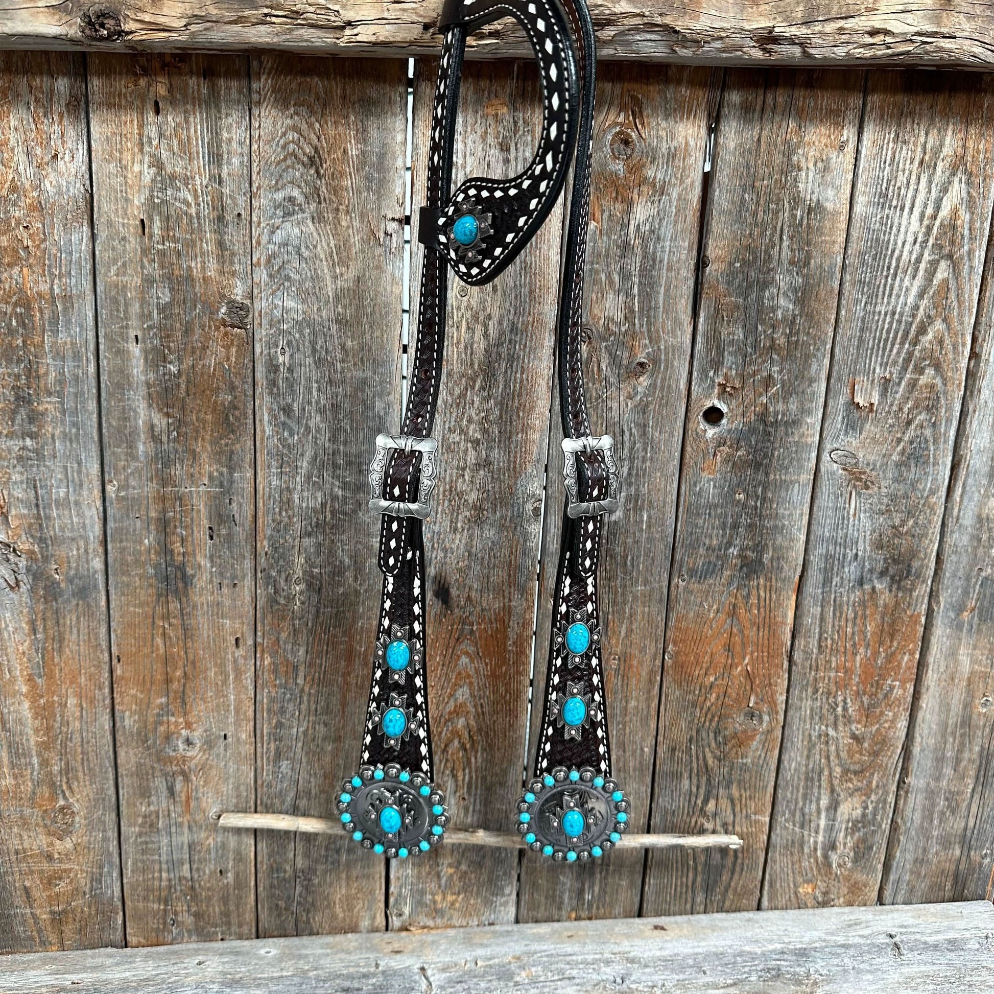 Buckstitch Southwest Turquoise Headstall / Bridle #OE119