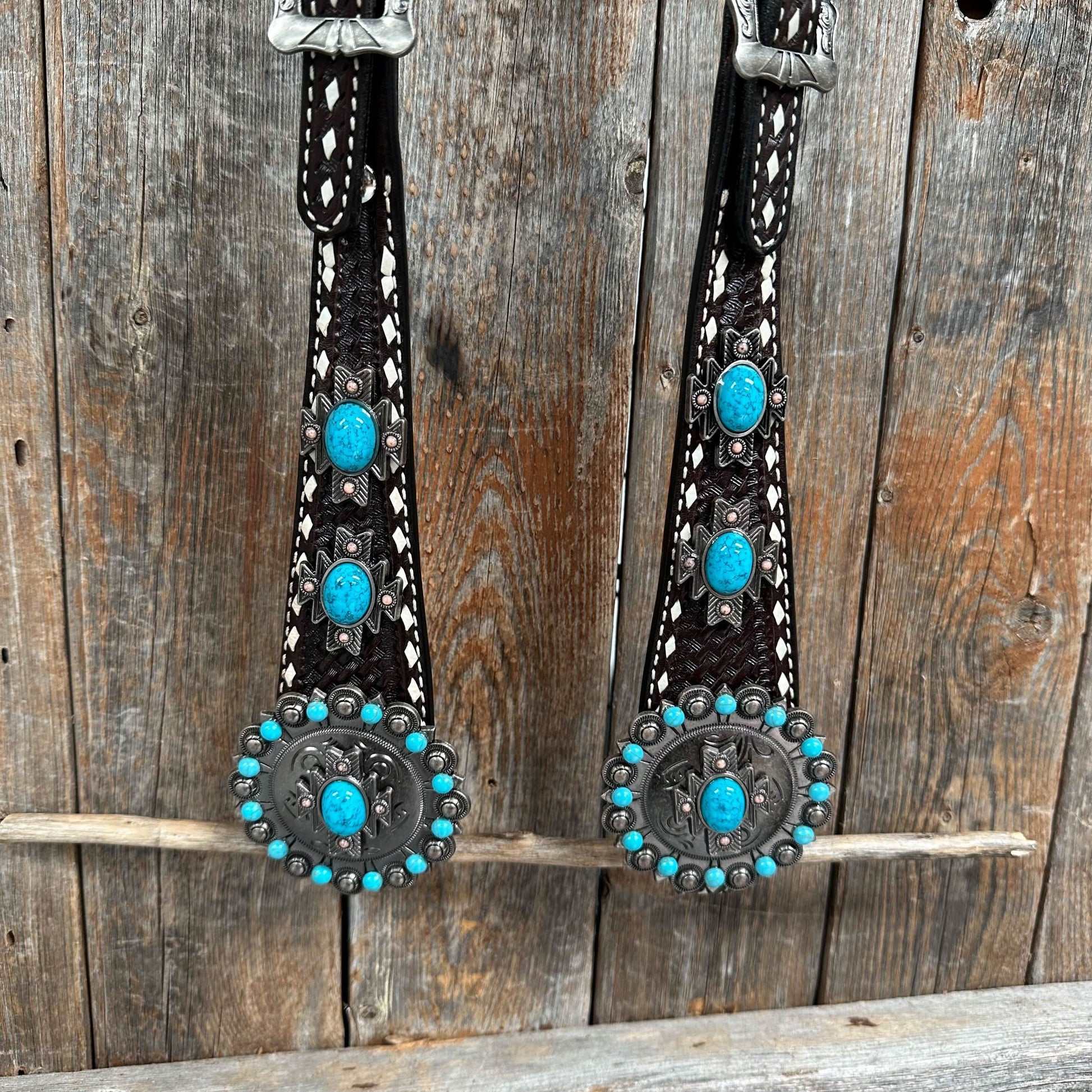 Buckstitch Southwest Turquoise Headstall / Bridle #OE119