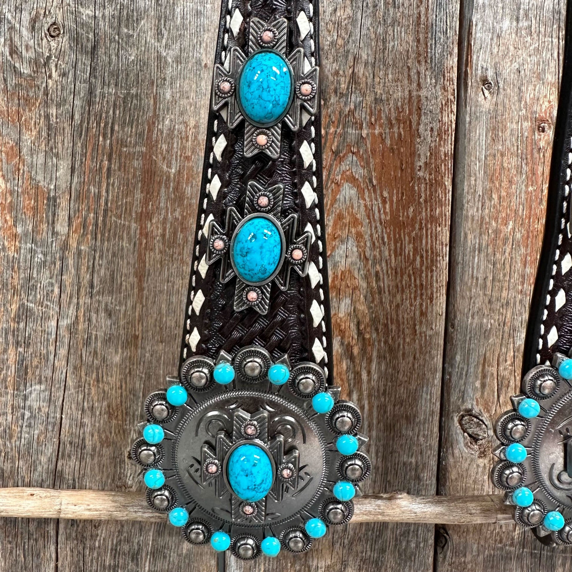 Buckstitch Southwest Turquoise Headstall / Bridle #OE119