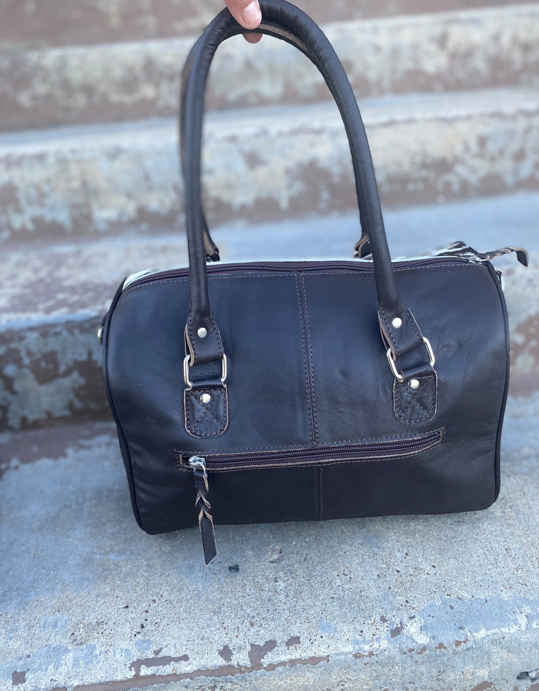 Brown Leather Speedy Cowhide Bag/Crossbody