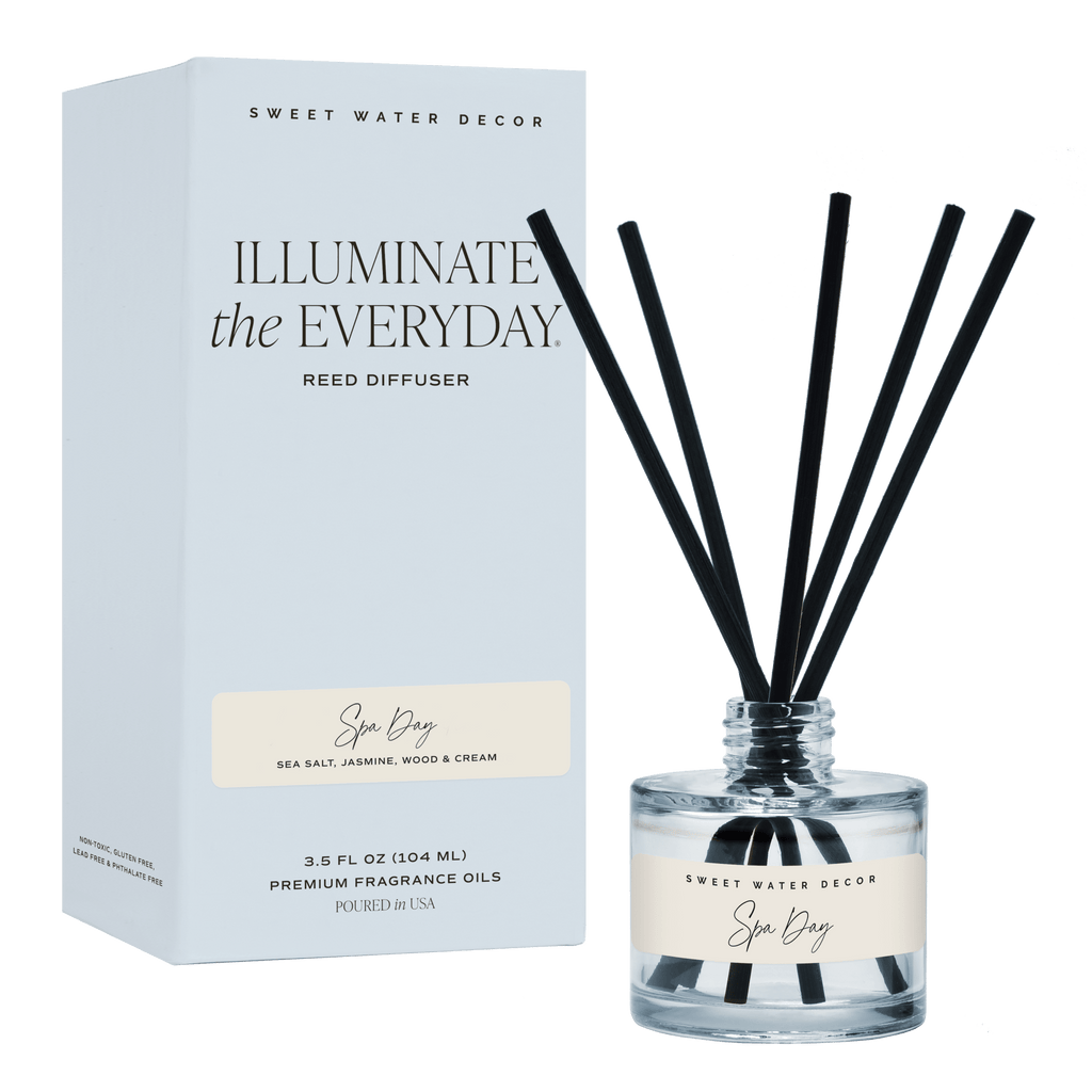 Spa Day Blue Tinted Glass Jar Reed Diffuser