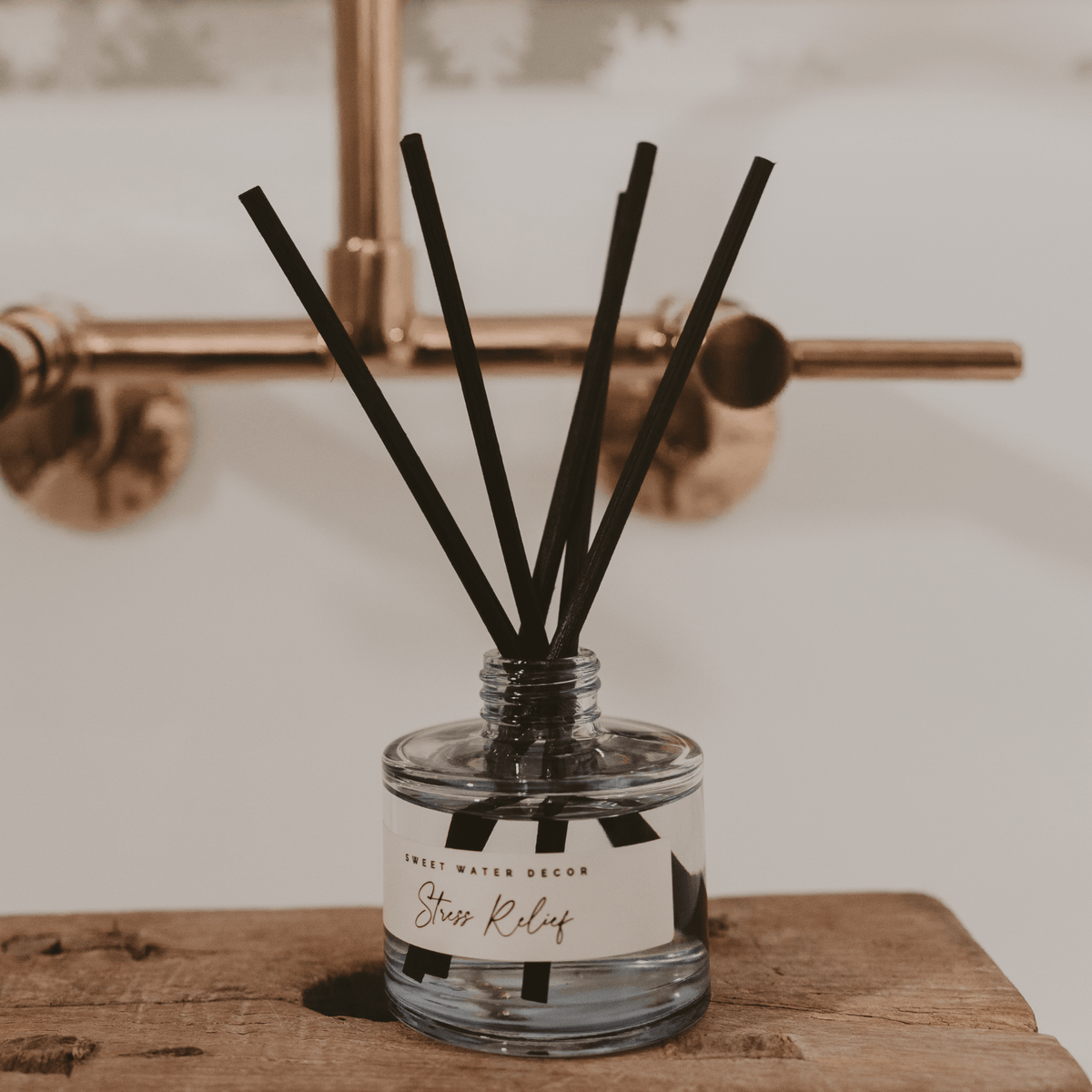 Stress Relief Blue Tinted Glass Jar Reed Diffuser