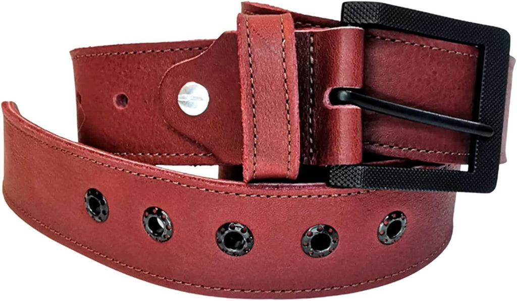 ELW Rustic Heavy Duty Full Grain Leather Belt for Men - Size 1.5”(3.8 cm) Wide & 32" to 46" Length